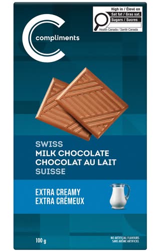 Compliments Swiss Milk Chocolate Bar, Extra Creamy (100 g)
