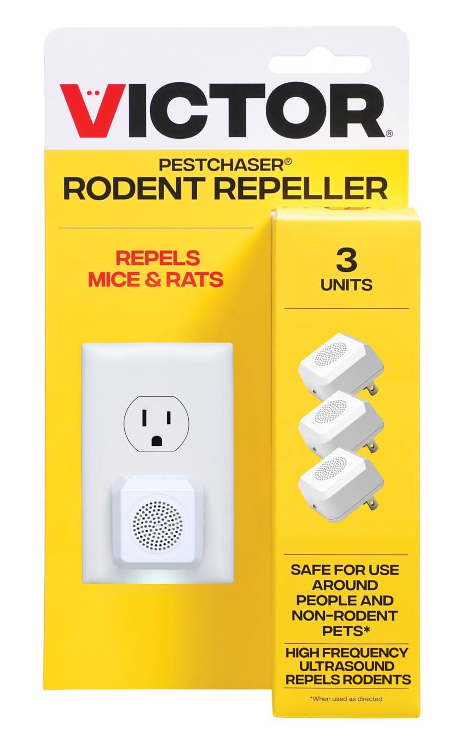 Victor Pestchaser Plug-In Electronic Pest Repeller For Rodents 3 Pk