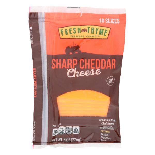 Fresh Thyme Sharp Cheddar Cheese Slices