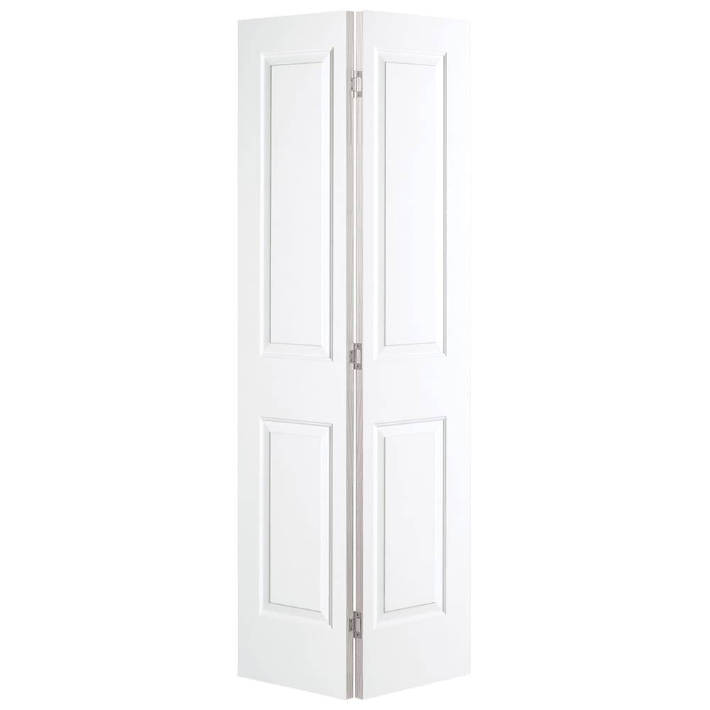 JELD-WEN Carrara 30-in x 80-in White 2-panel Square Smooth Hollow Core Prefinished Molded Composite Closet Bifold Door | JW225700389