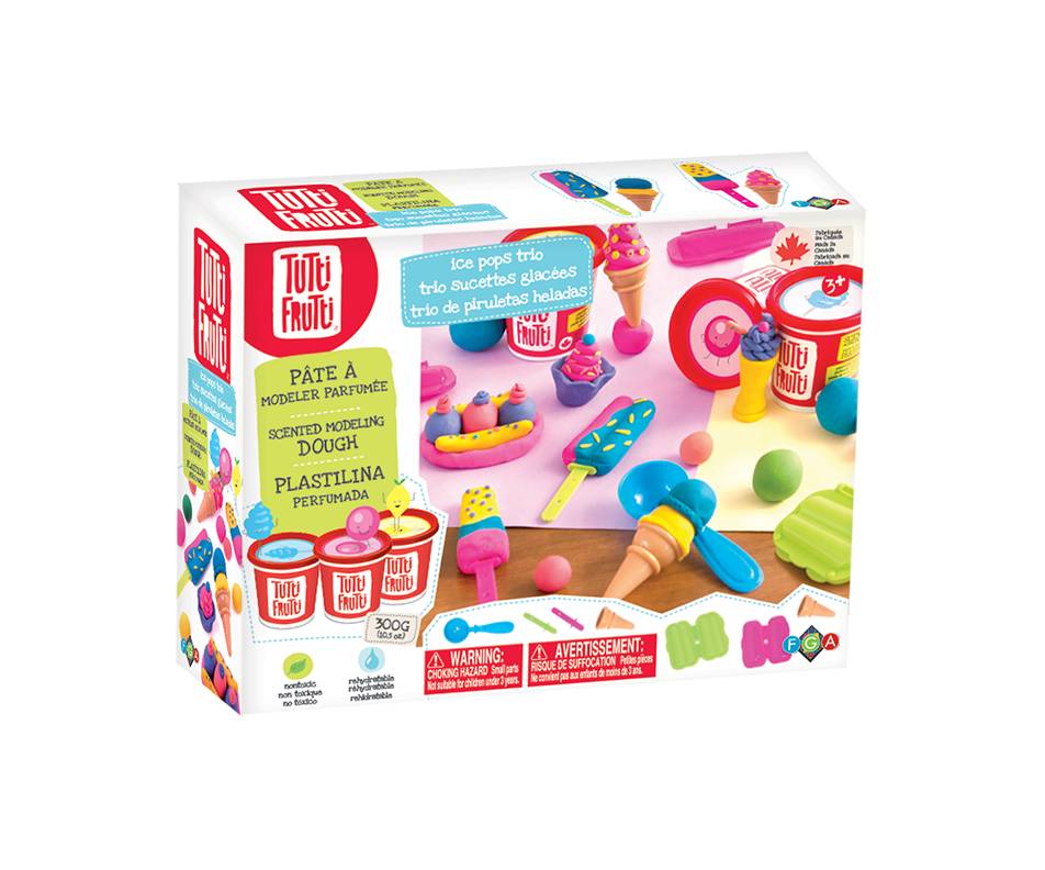 Tutti frutti pâte à modeler en forme de sucette 3+ ans