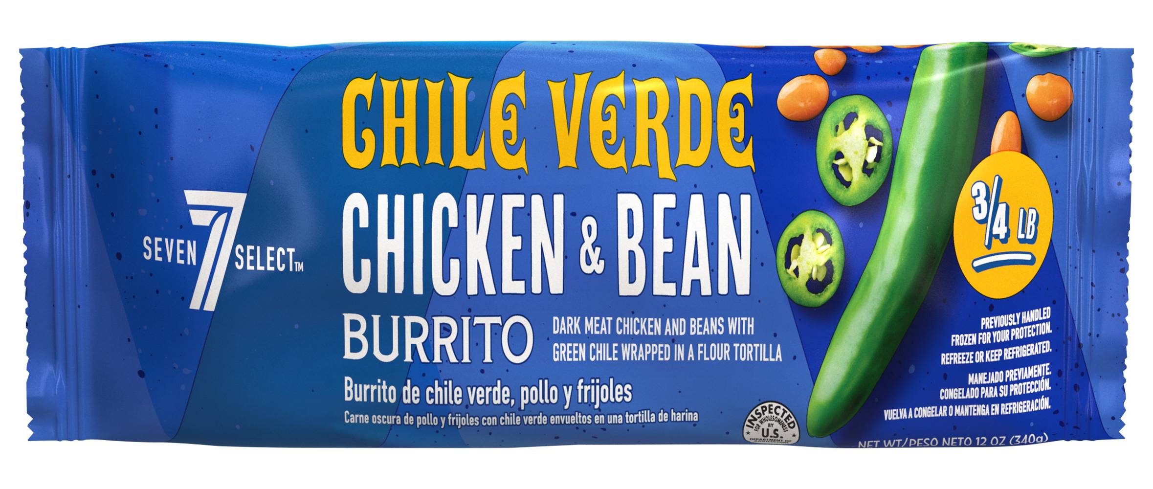 7-Select The Bomb Chicken Chile Verde & Bean Burrito (14 oz)