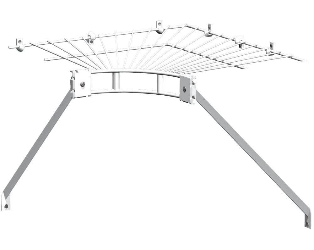 Closetmaid Ventilated Wire Corner Shelf For 12 In. Shelf And Rod Shelving