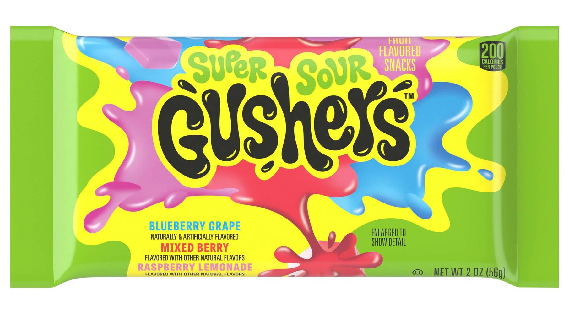 Gushers Fruit Super Sour Berry, Mixed Berry-Blueberry Grape-Raspberry Lemonade (2 oz)