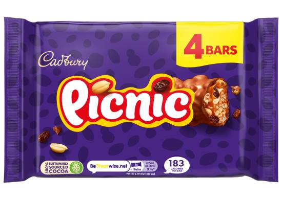 Cadbury Picnic Chocolate Bar (4 pack)