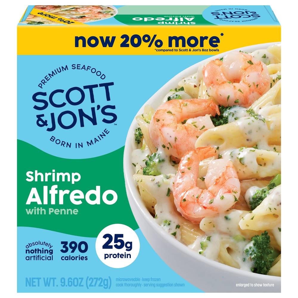 Scott & Jons Shrimp Alfredo With Penne Bowl (8 oz)