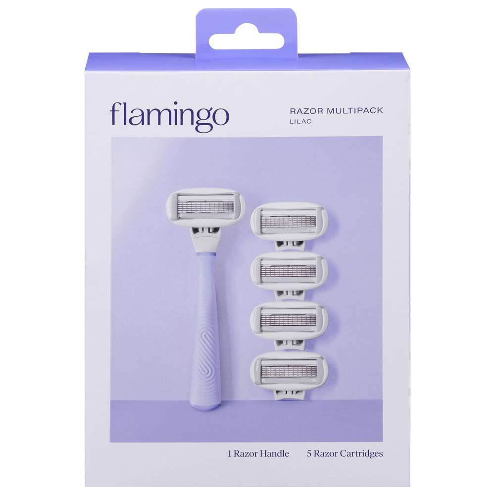 Flamingo Lilac Razor Multipack 1 Handle With 5 Cartridges (5.92 oz)