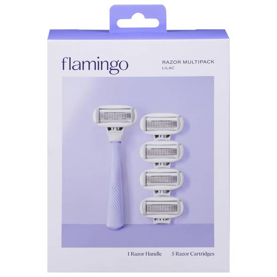 Flamingo Lilac Razor Multipack 1 Handle With 5 Cartridges