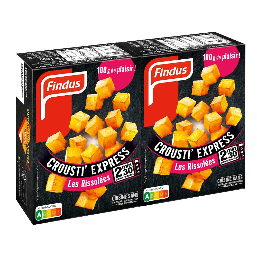 Findus - Crousti express pommes rissolées surgelées (2 pièces)