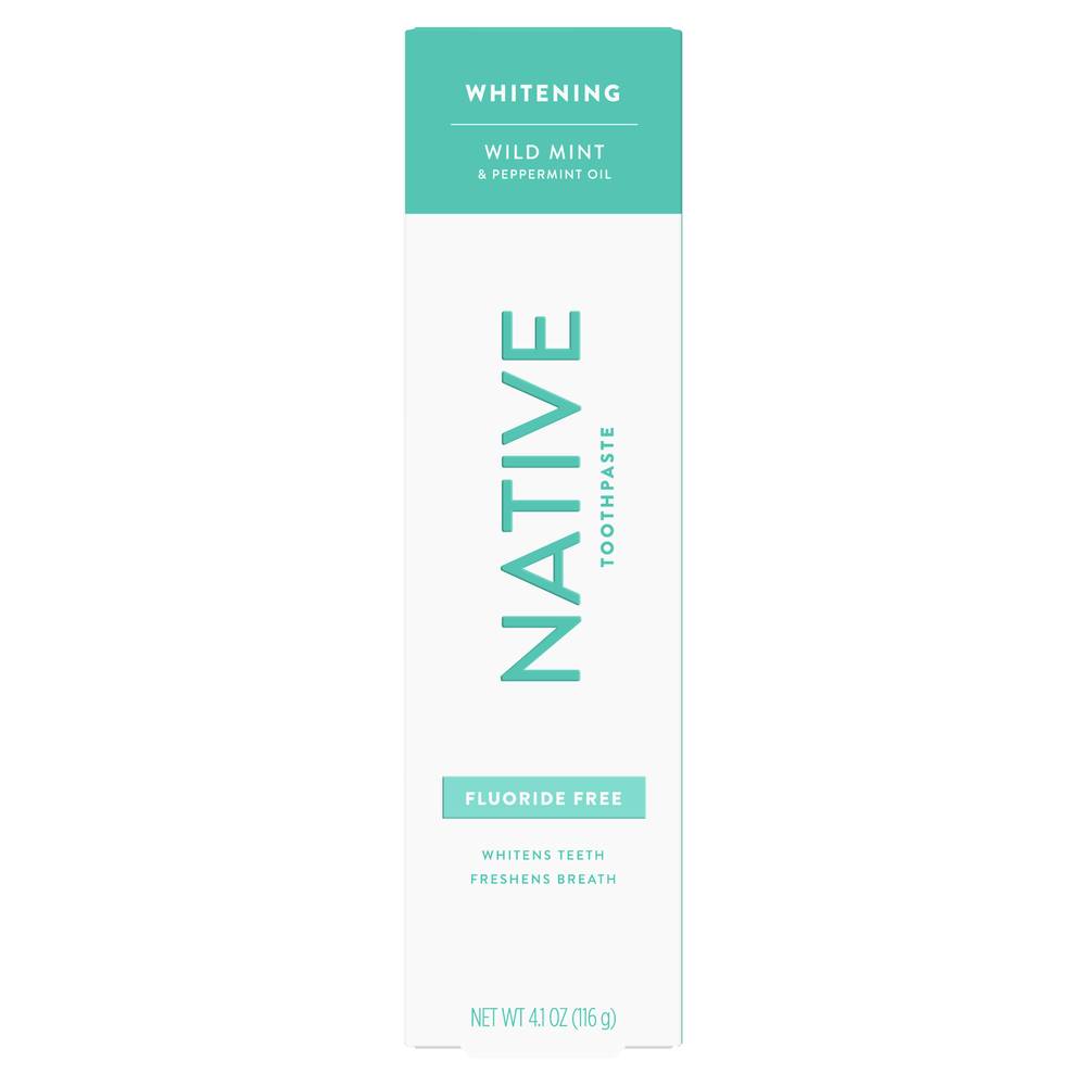 Native Whitening Wild Mint & Peppermint Oil Fluoride Free Toothpaste, 4.1 oz