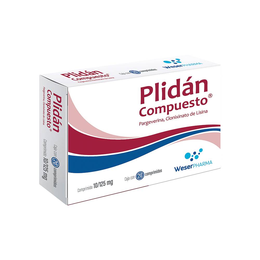 Weser pharma plidán compuesto pargeverina comprimido 10 mg (20 piezas)