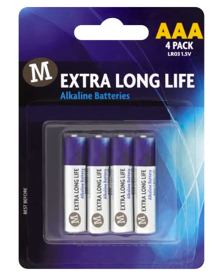 Morrisons Extra Long Life Alkaline Batteries (4 pack)
