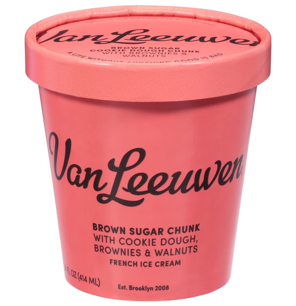 Van Leeuwen French Ice Cream, Brown Sugar Chunk Cookie Dough Brownie & Walnuts (14 fl oz)