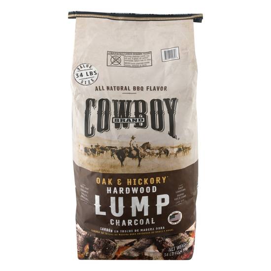 Cowboy Oak & Hickory Hardwood Lump Charcoal (34 lbs)