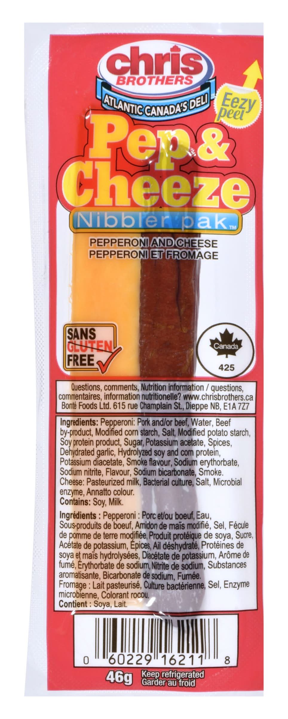 Chris brothers paquet de grignotines au pepperoni et au fromage - pepperoni & cheese nibbler pak