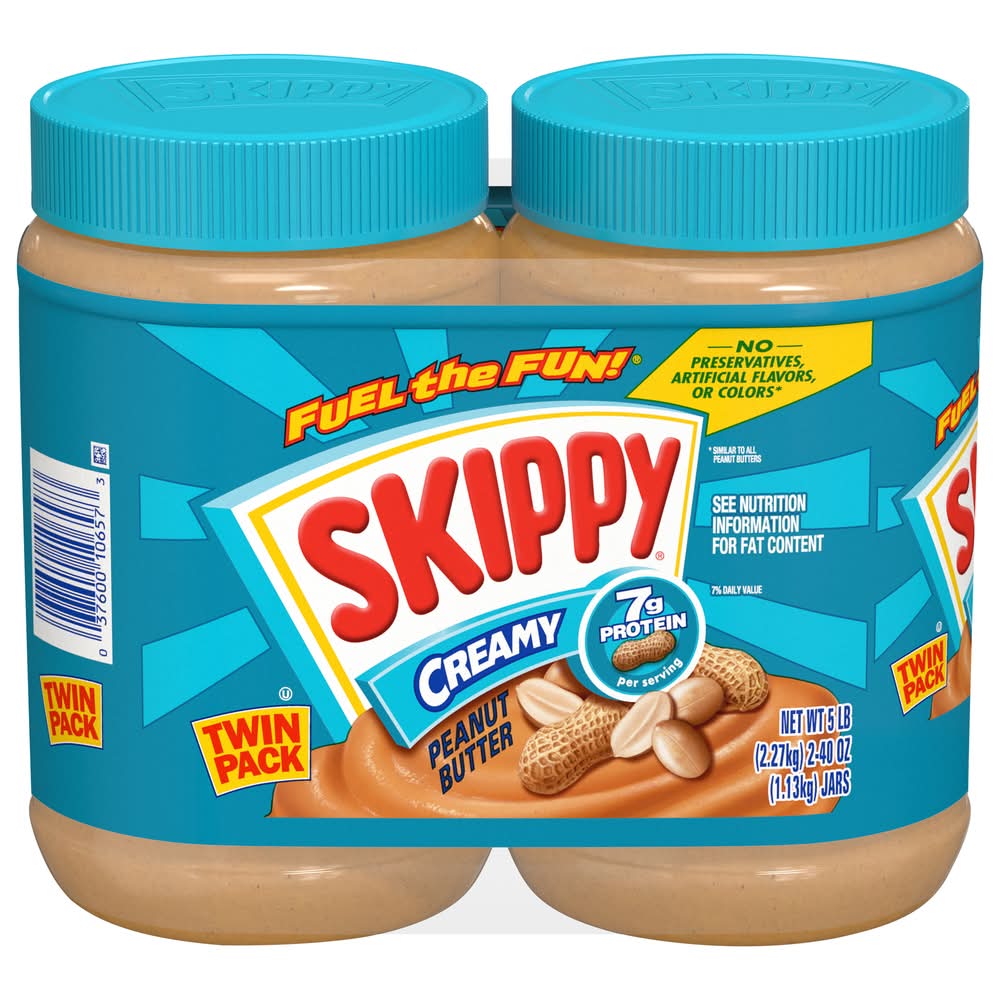 Skippy Creamy Peanut Butter Spread (40 oz, 2 ct)