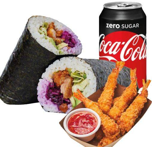 The sesame fried chicken Roll meal deal