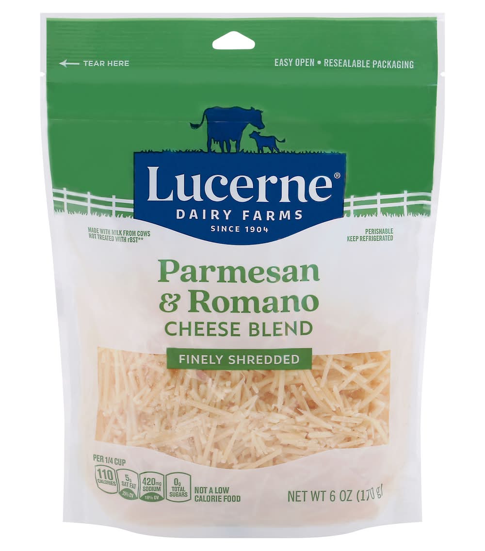Lucerne Finely Shredded Parmesan & Romano Blend Cheese (6 oz)
