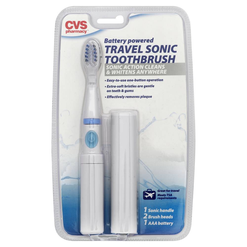 CVS Pharmacy Travel Sonic Electronic Toothbrush