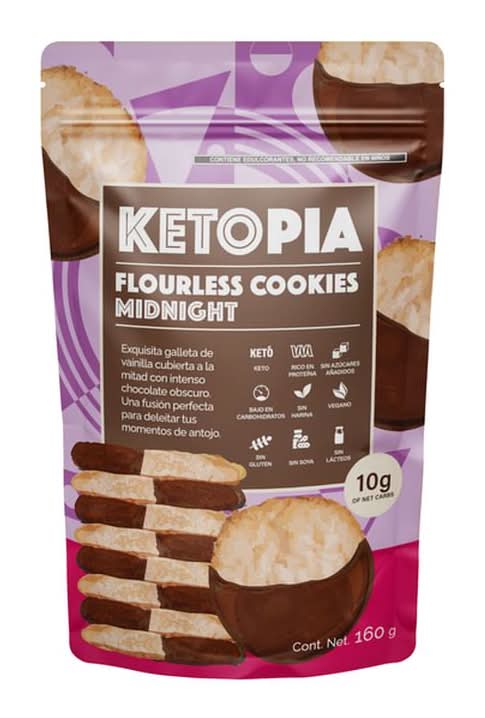 Ketopia · Galletas sin harina cubierta de chocolate (160 g)