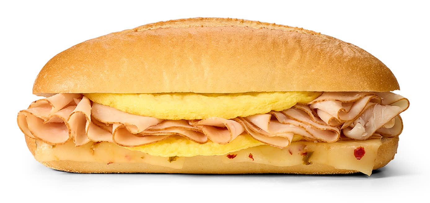 Honey Smoked Turkey & Egg Omelet Breakfast Hoagie