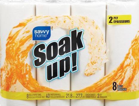 Savvy Home Soak Up! Paper Towels (8 rolls)