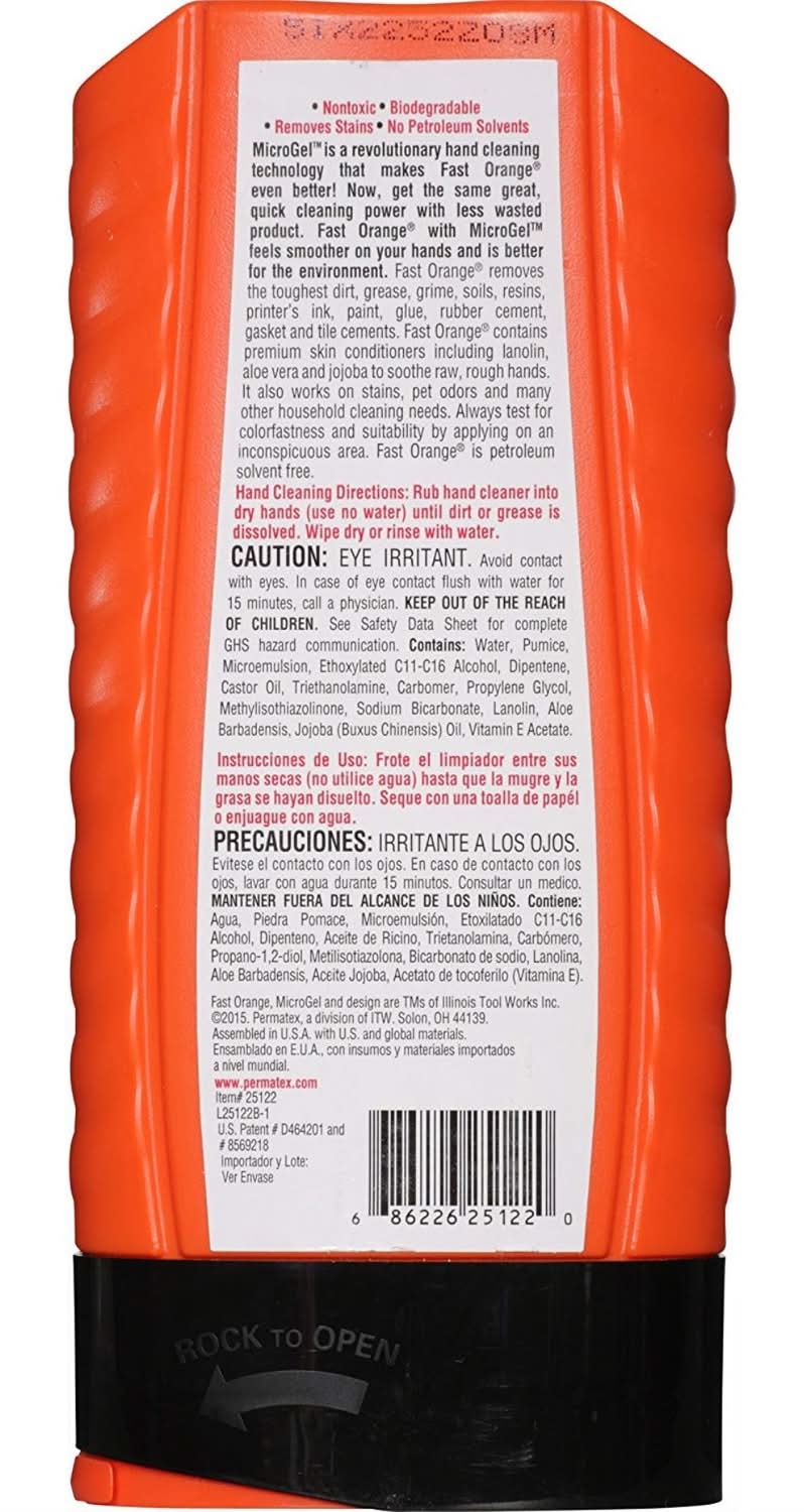 Fast Orange Citrus Scent Pumice Lotion Hand Cleaner 15 Oz