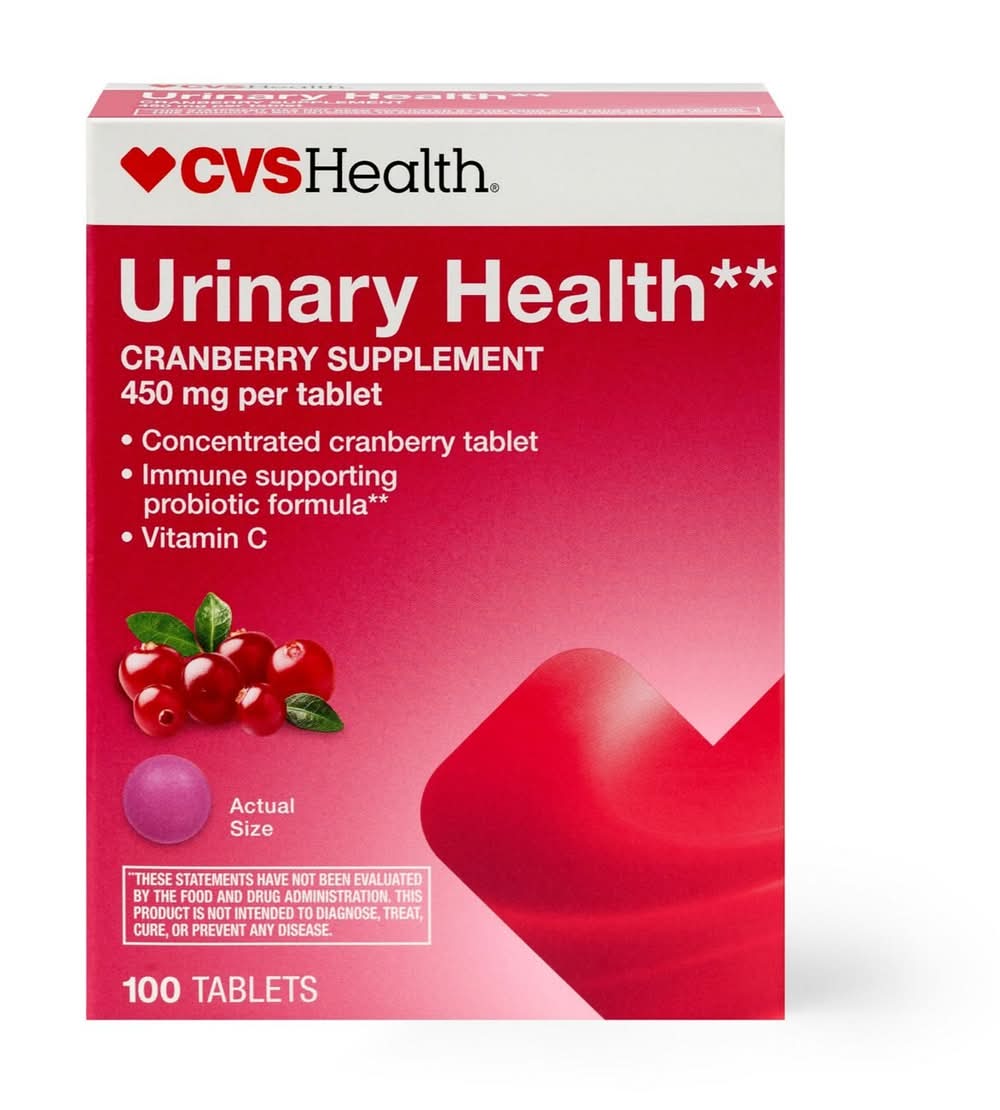 CVS Health Urinary Health Tablets 450 mg, Cranberry (100 ct)