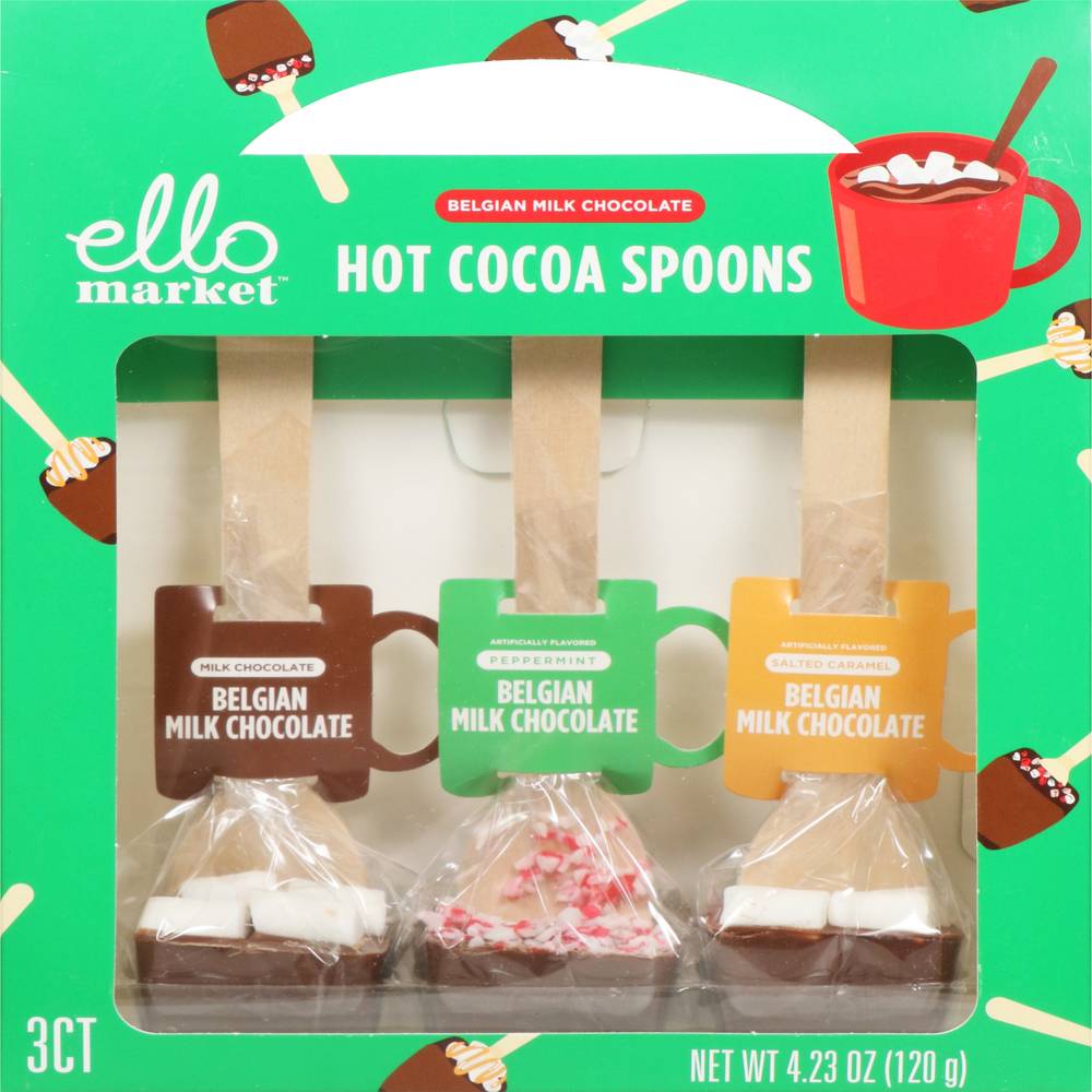 Ello Market Belgian Milk Chocolate Hot Cocoa Spoons - 4.23 Oz