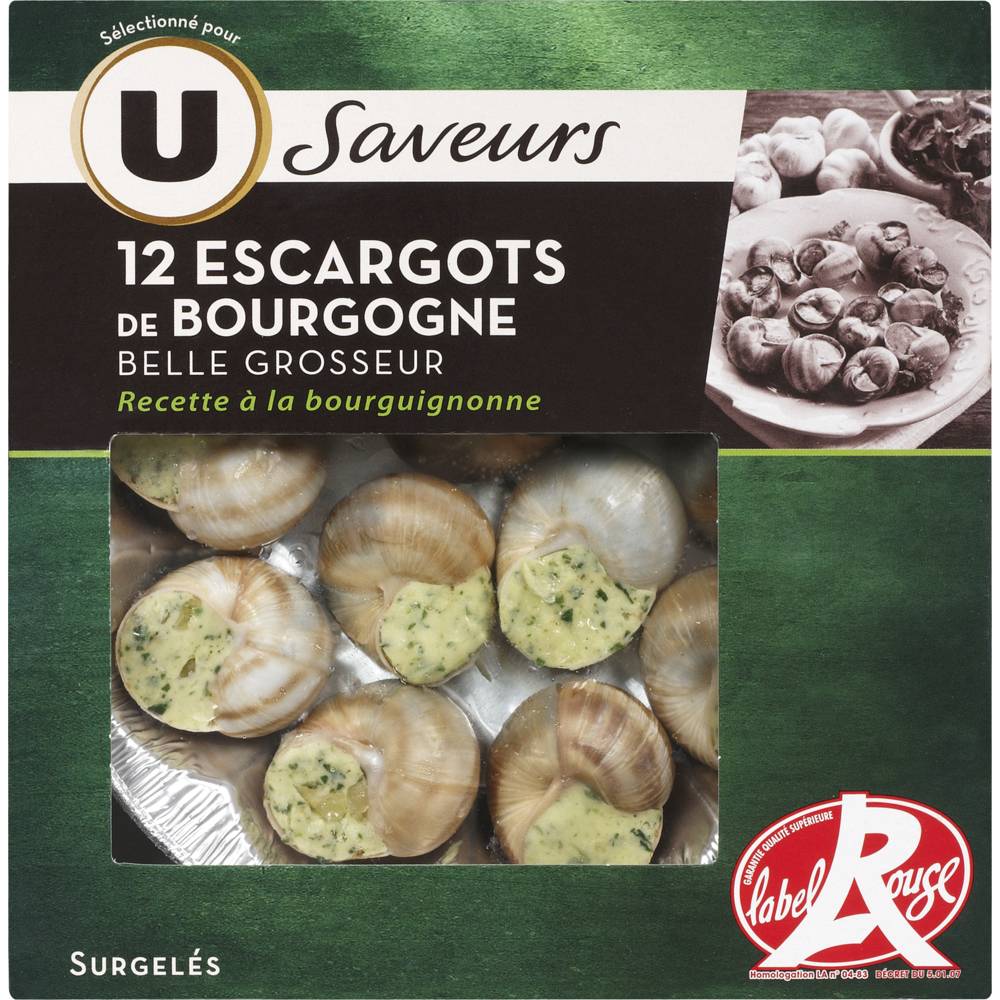 U - Saveurs escargots de Bourgogne label rouge (12 pièces)