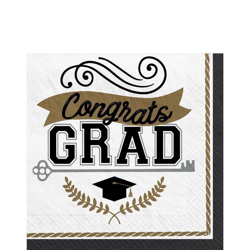 Party City Congrats Grad Graduation Lunch Napkins, (100 ct)