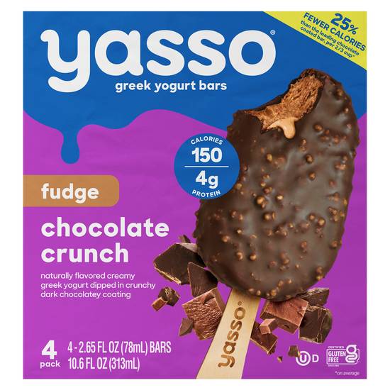 Yasso Frozen Greek Yogurt Fudge Chocolate Crunch Bars
