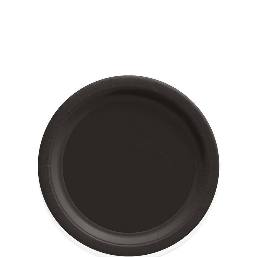 Black Extra Sturdy Paper Dessert Plates, 7in, 24ct