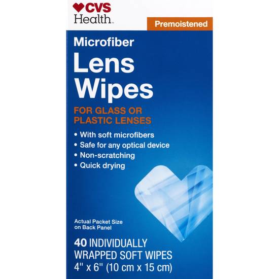 CVS Health Premoistened Microfiber Lens Wipes