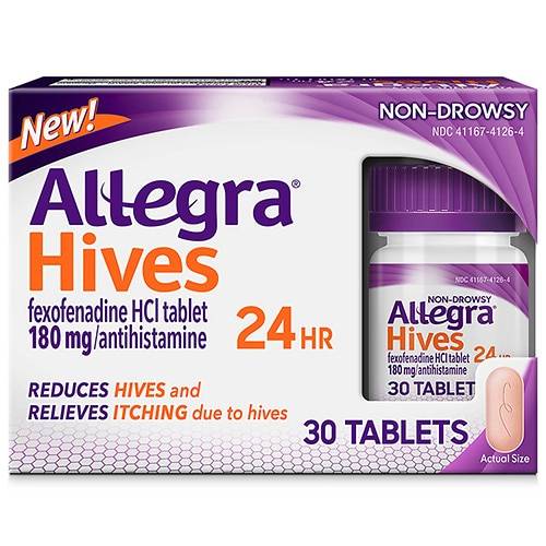 Allegra Adult Hives 180mg 24Hr Tablets - 30.0 ea