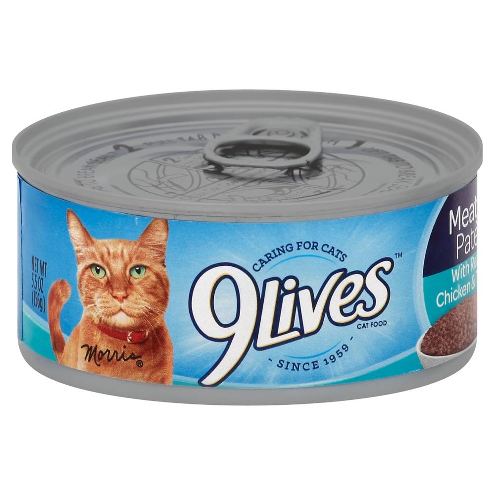 9Lives Meaty Pate With Real Chicken & Tuna Cat Food (5.5 oz)