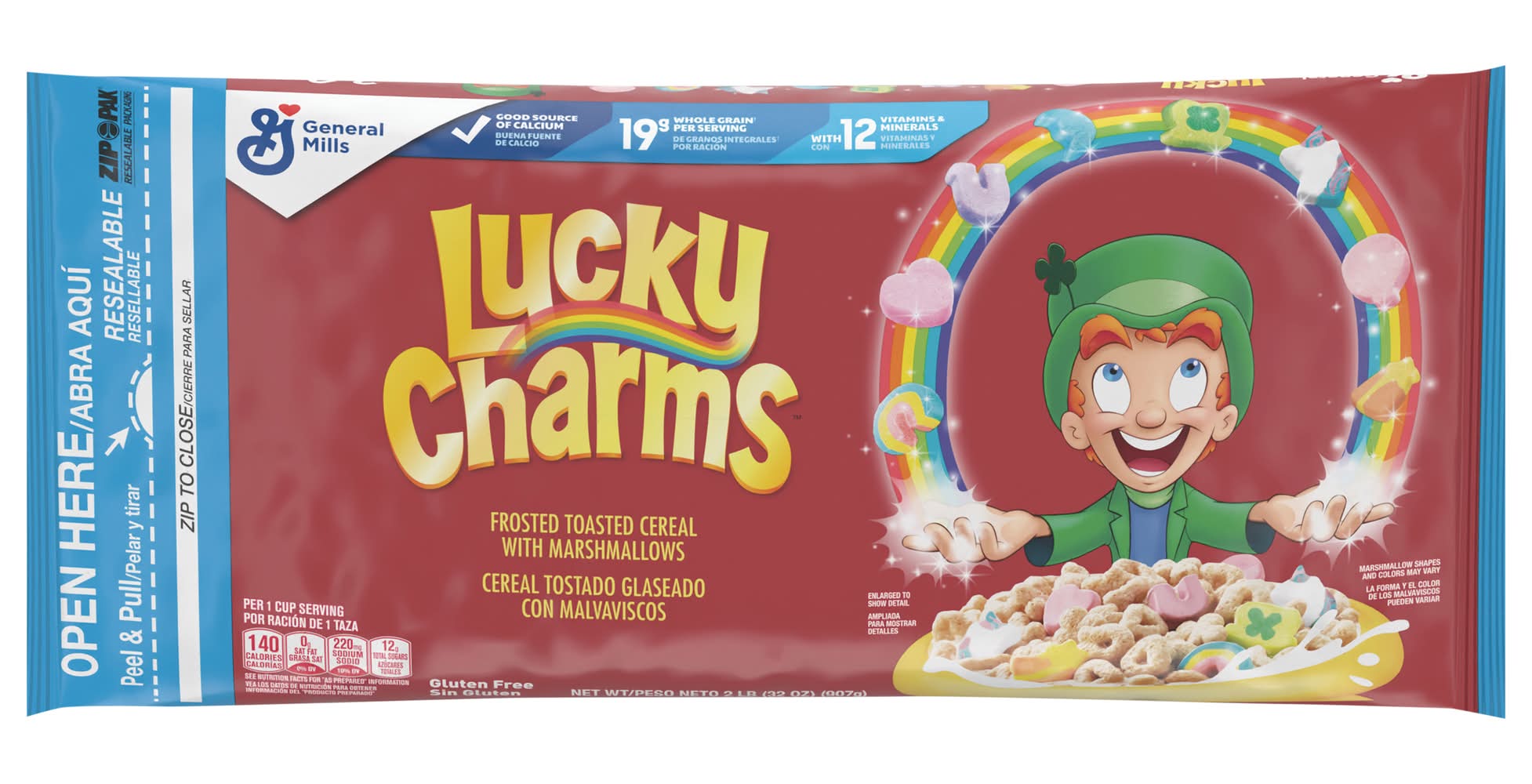 Lucky Charms Frosted Toasted Oat Cereal With Marshmallows (2 lbs)