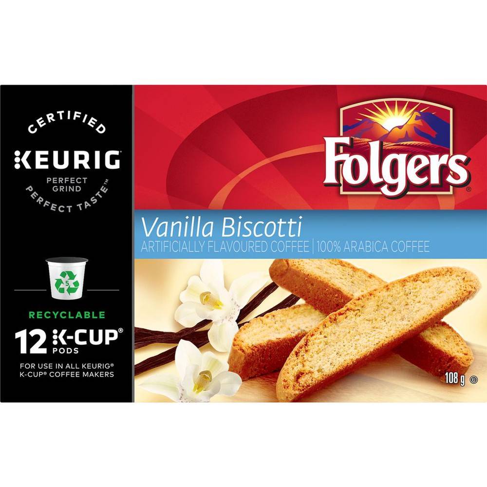 Folgers Vanilla Biscotti K-Cup Coffee Pods (110 g)