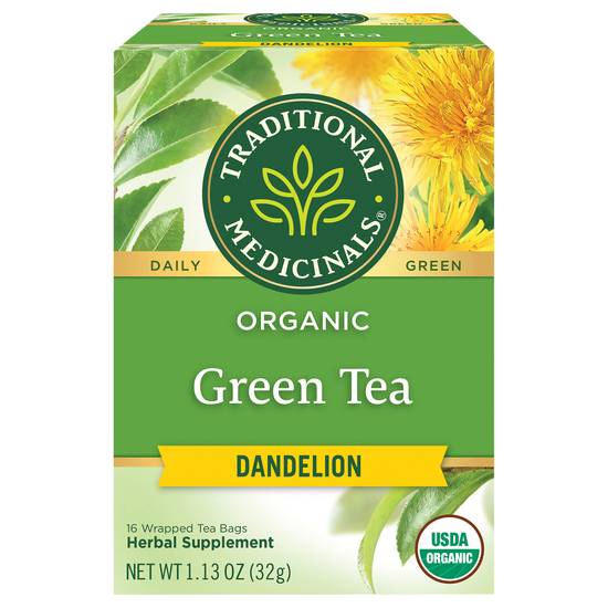 Traditional Medicinals Organic Dandelion Green Tea Bags(16 Ct)