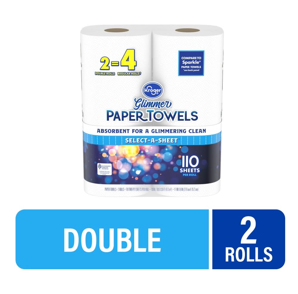 Kroger® Glimmer Select-A-Sheet Paper Towels Double Rolls