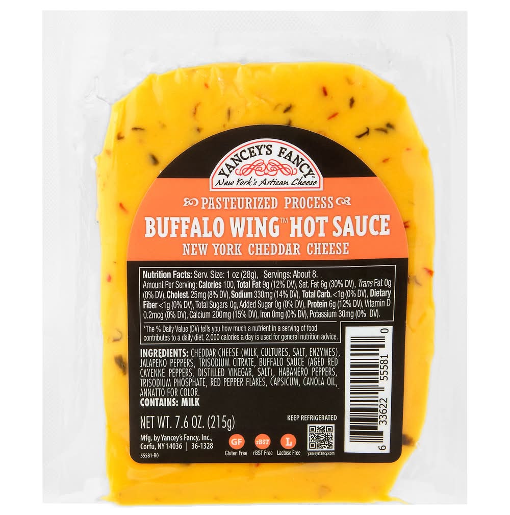 Yancey's Fancy Buffalo Wing Hot Sauce New York Cheddar Cheese (7.6 oz)