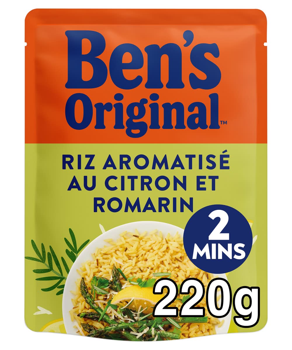 Ben's Original - Riz aromatisé pour micro-ondes, citron & romarin (220g)