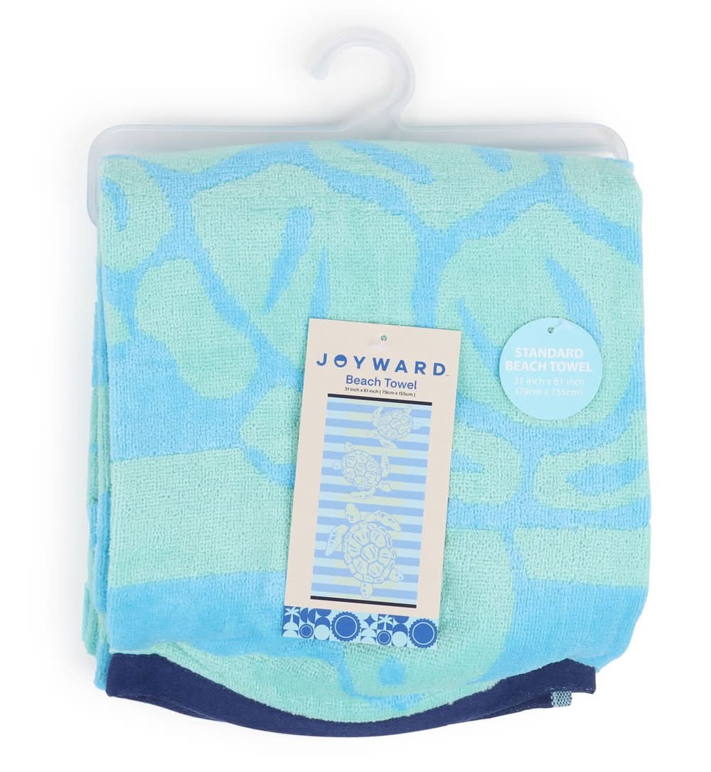 Sun & Sky 100% Cotton Beach Towel, Blue-Green, 31x61 in