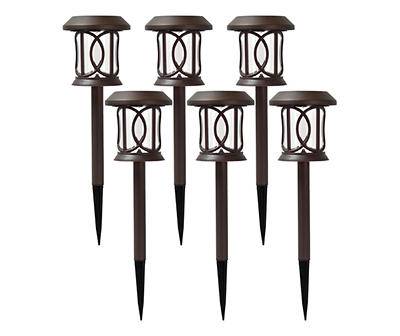 Dark Bronze Solar Pathway Lights, 6-Pack