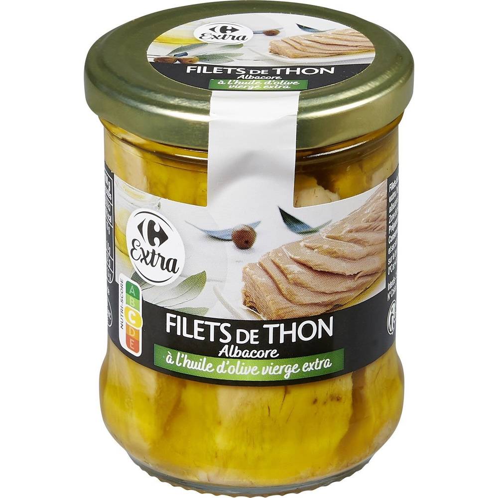 Carrefour Extra - Filets de thon à l'huile d'olive vierge