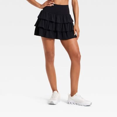 Women's Layered Ruffle Skort - JoyLab™ Black XS