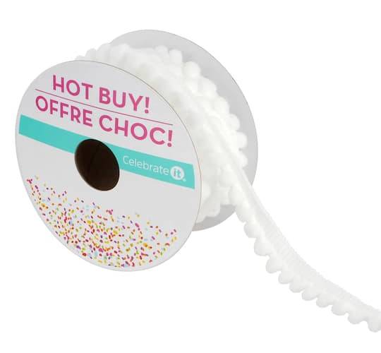 3/8" X 5Yd. Pom Pom Trim Ribbon By Celebrate It Hot Buy!