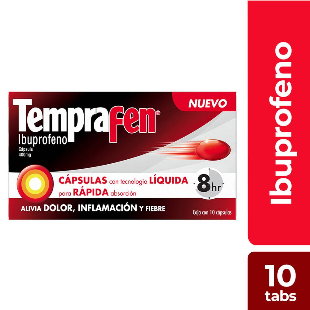 Temprafen · Ibuprofeno cápsulas 400 mg (10 un)