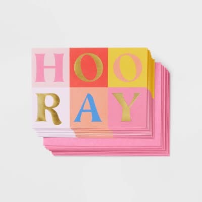Spritz Hooray Envelopes Cards, Pink (10 ct)