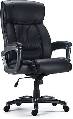 Staples Lockland Ergonomic Leather Managers Big & Tall Chair, 400 lb. Capacity, Black (58067)